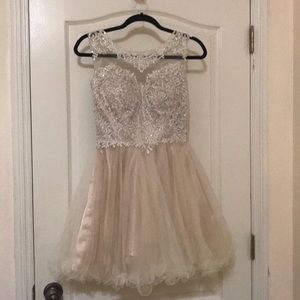 Cream Cocktail Party Dress